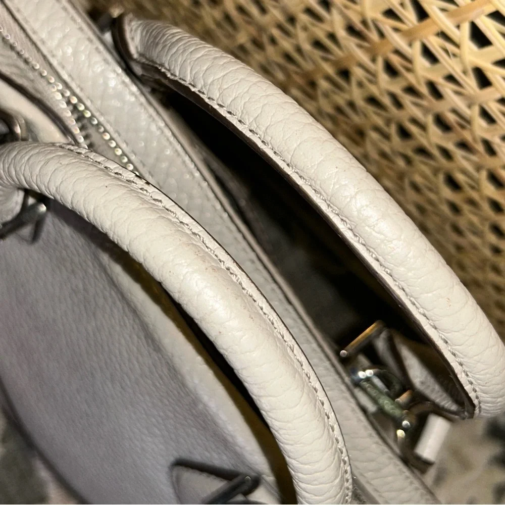 Pre loved Michael Kors Smythe Grey Leather Dome Satchel